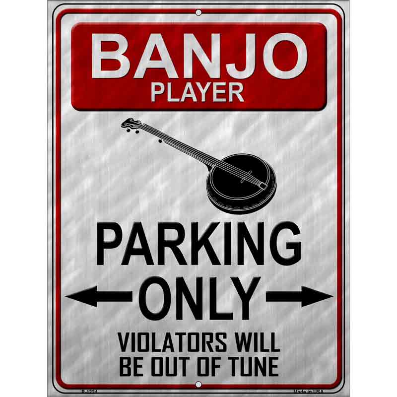 Banjo Player Parking Wholesale Metal Novelty Parking Sign