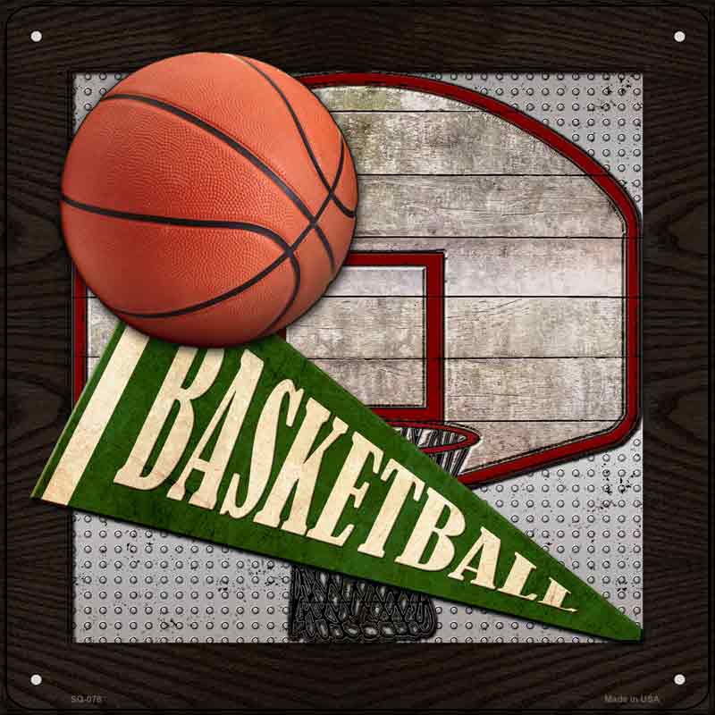 BASKETBALL Wholesale Novelty Metal Square Sign