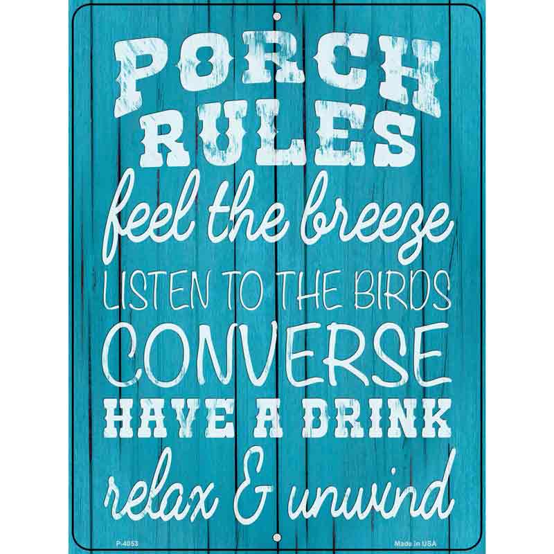 Porch Rules Wholesale Novelty Metal Parking SIGN
