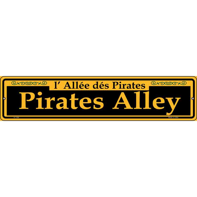 Pirates Alley Yellow Wholesale Novelty Small Metal Street Sign