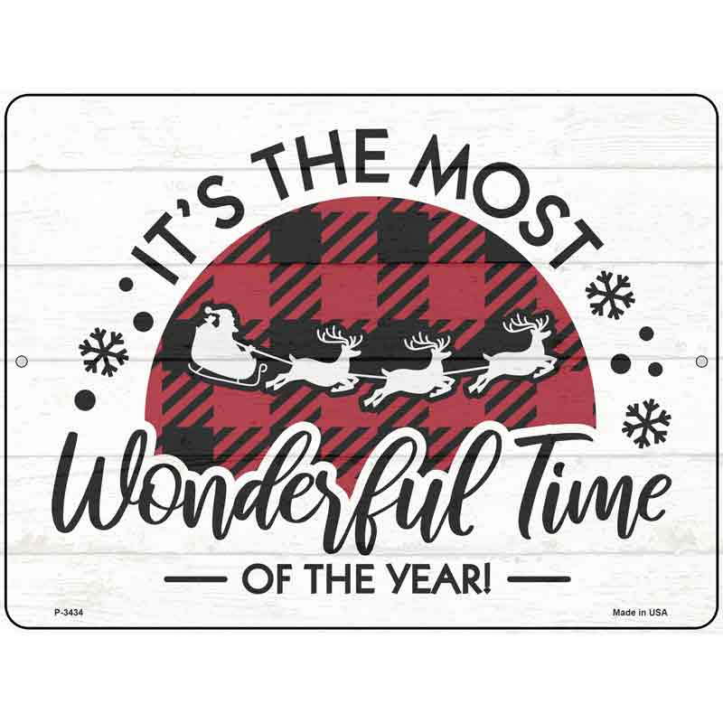 Sleigh Wonderful Time Of The Year Wholesale Novelty Metal Parking Sign