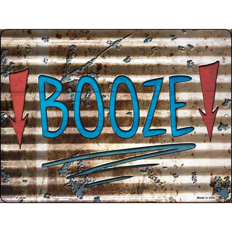 Booze Here Wholesale Novelty Metal Parking SIGN
