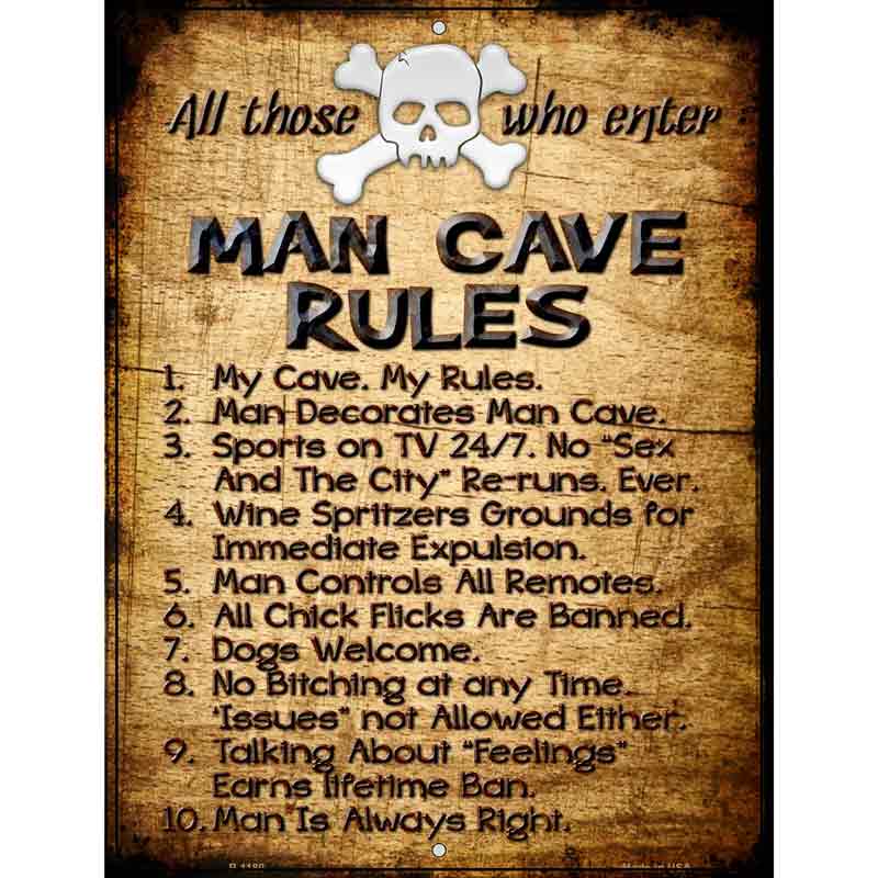 Man Cave Rules Wholesale Metal Novelty Parking SIGN