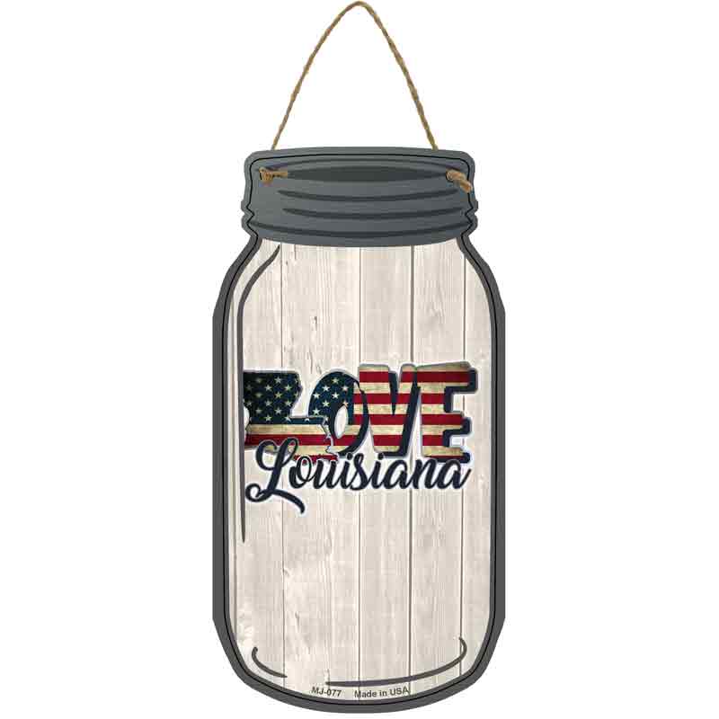 Love Louisiana Silhouette Wholesale Novelty Metal Mason Jar SIGN