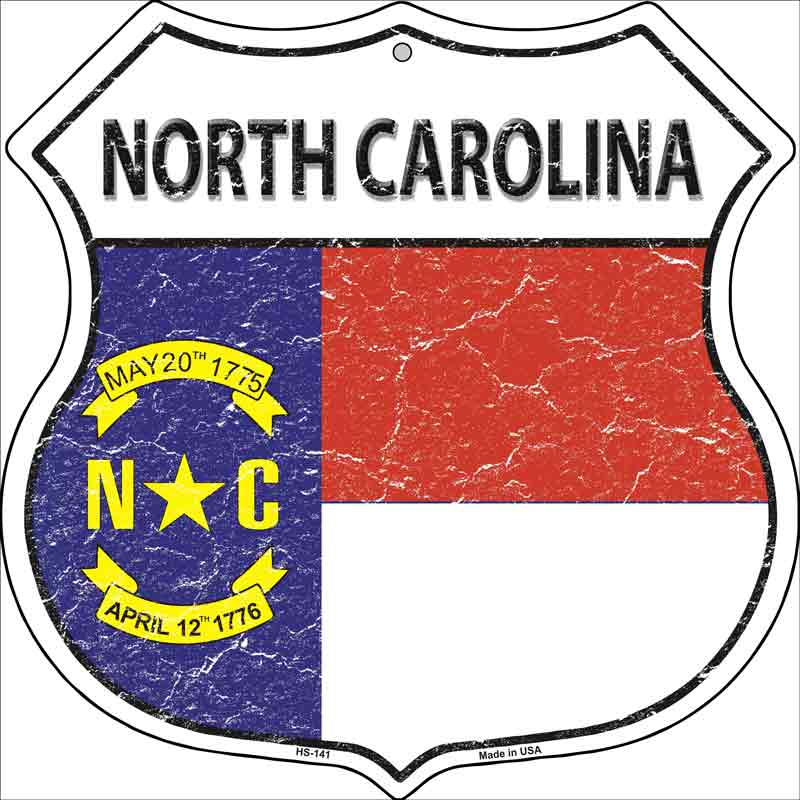 North Carolina State FLAG Highway Shield Wholesale Metal Sign