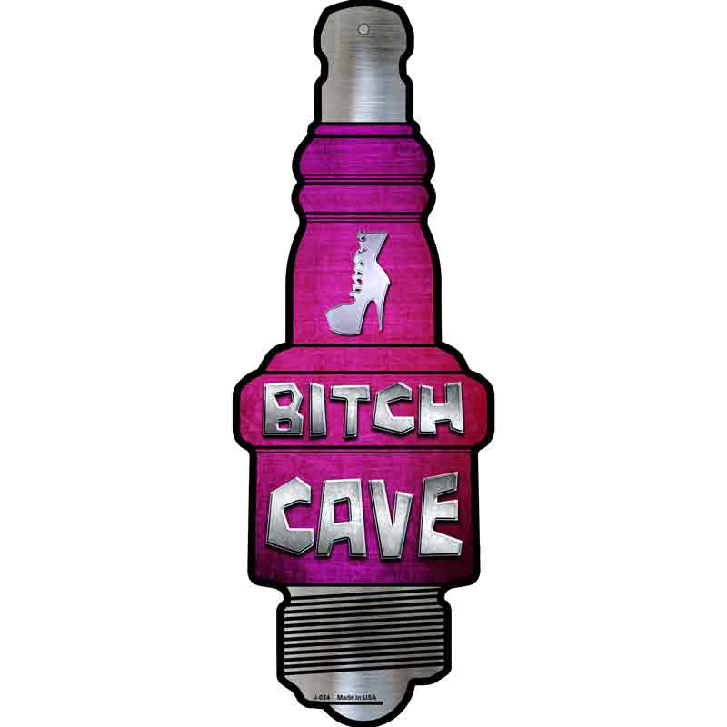 Bitch Cave Wholesale Novelty Metal Spark Plug SIGN