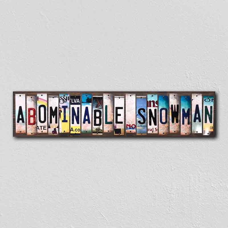 AbomINable Snowman Wholesale Novelty License Plate Strips Wood Sign