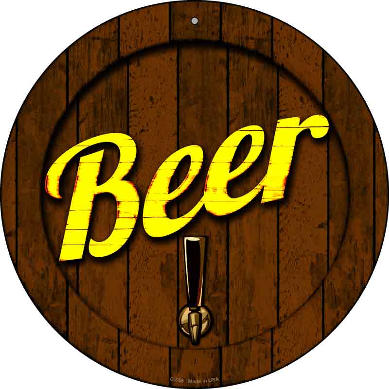 Beer Keg Tap Wholesale Novelty Metal Circular SIGN