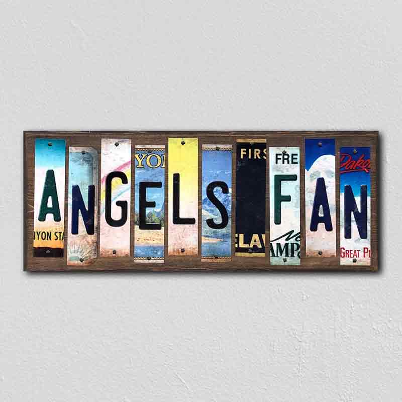 Angels Fan Wholesale Novelty License Plate Strips Wood Sign
