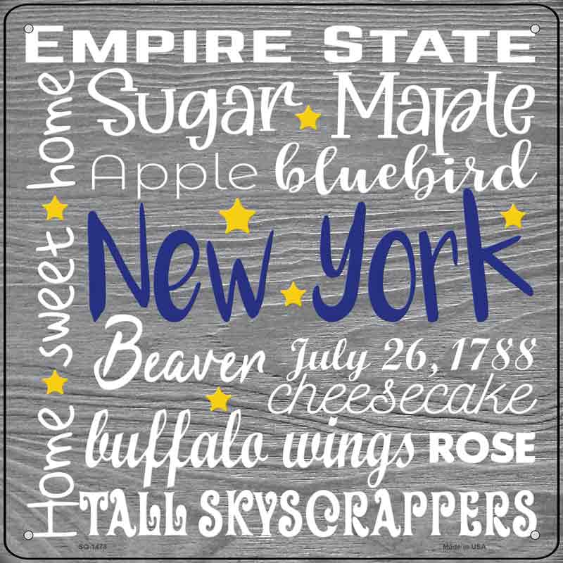NEW York Motto Wholesale Novelty Metal Square Sign