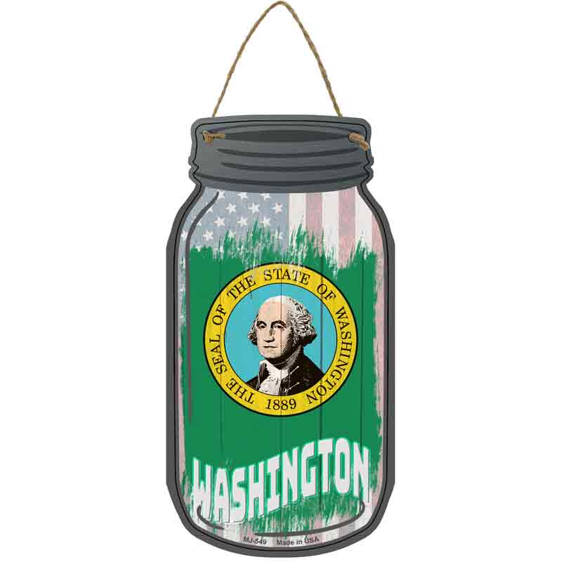 Washington | USA FLAG Wholesale Novelty Metal Mason Jar Sign
