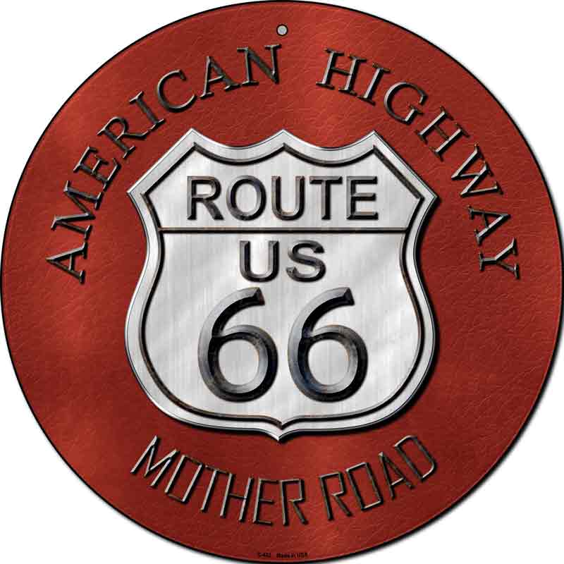 ROUTE 66 American Highway Wholesale Novelty Metal Circular Sign