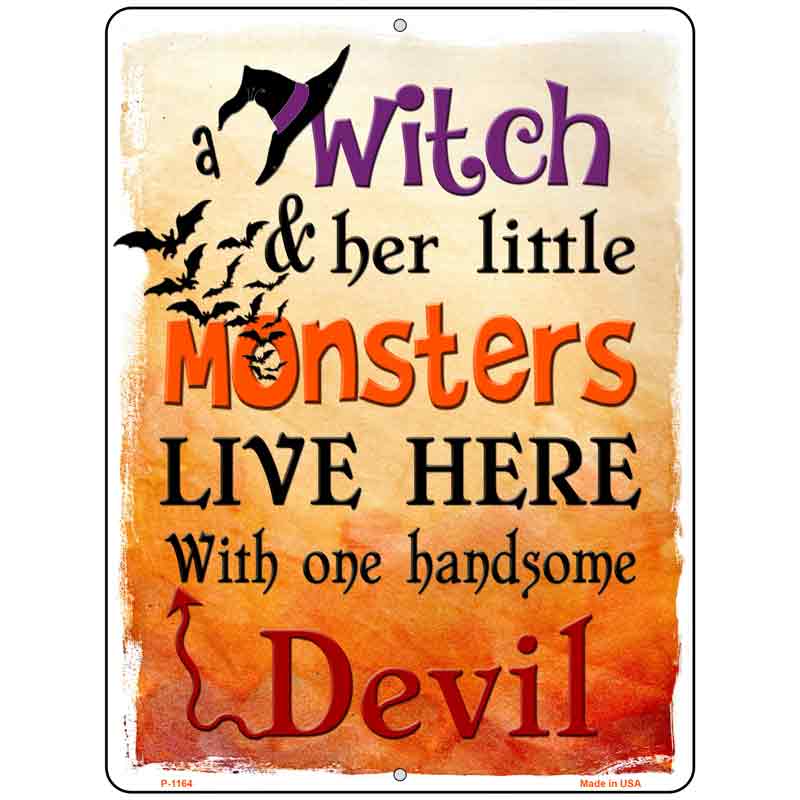 Witch Monsters Devil Wholesale Metal Novelty Parking Sign