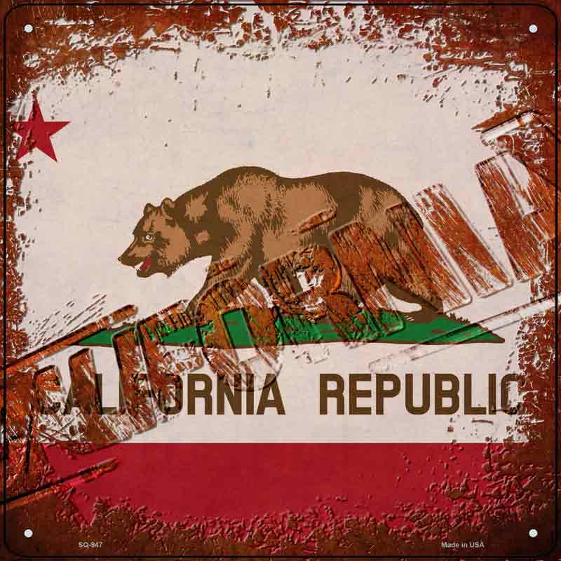 California Rusty Stamped Wholesale Novelty Metal Square SIGN