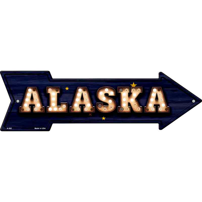 Alaska Bulb Lettering With State FLAG Wholesale Novelty Arrows