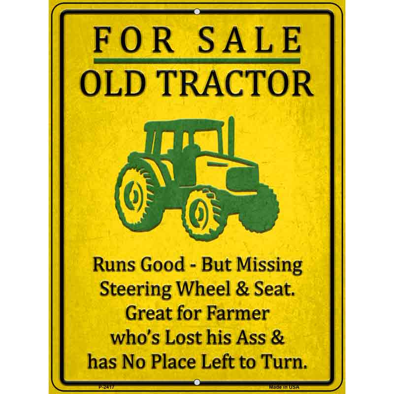 For Sale Old Tractor Wholesale Novelty Metal Parking SIGN