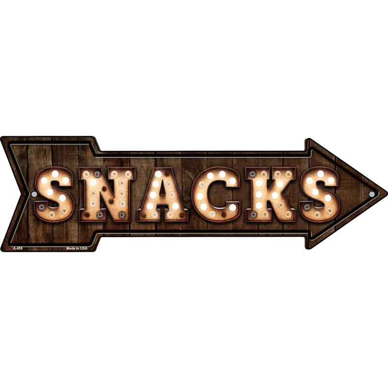 Snacks Bulb Letters Wholesale Novelty Arrow SIGN