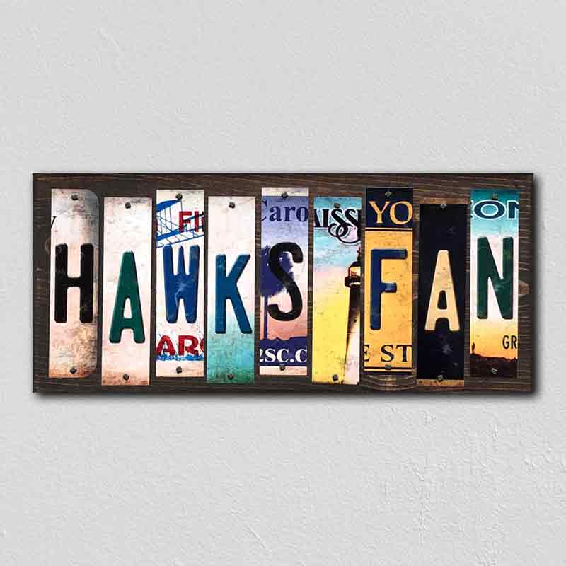 Hawks Fan Wholesale Novelty License Plate Strips Wood Sign