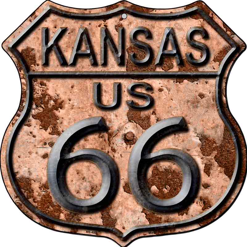 Kansas Route 66 Rusty Wholesale Metal Novelty Highway Shield