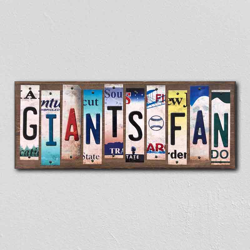 Giants Fan Wholesale Novelty License Plate Strips Wood Sign WS-396