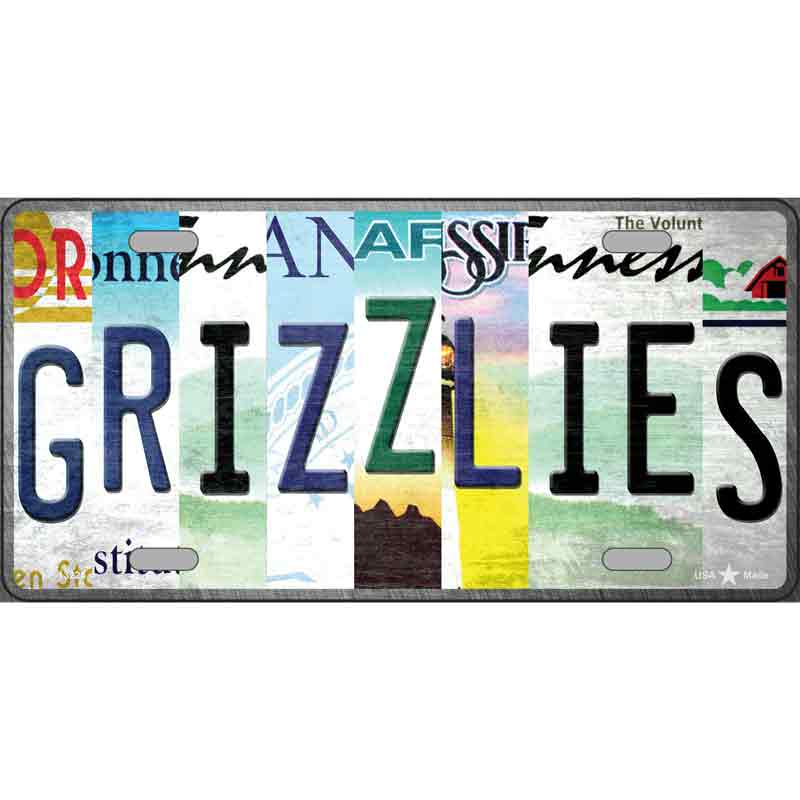 Grizzlies Strip Art Wholesale Novelty Metal License Plate Tag