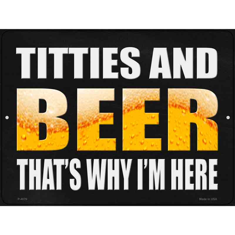 Titties and Beer Wholesale Novelty Metal Parking SIGN