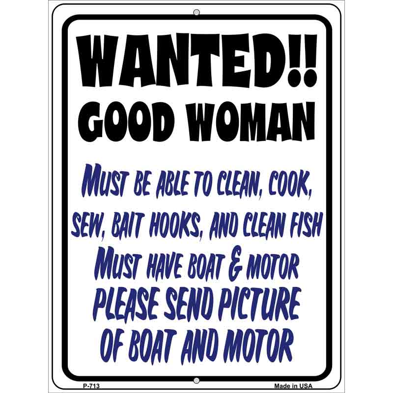 Wanted Good Woman Wholesale Metal Novelty Parking SIGN