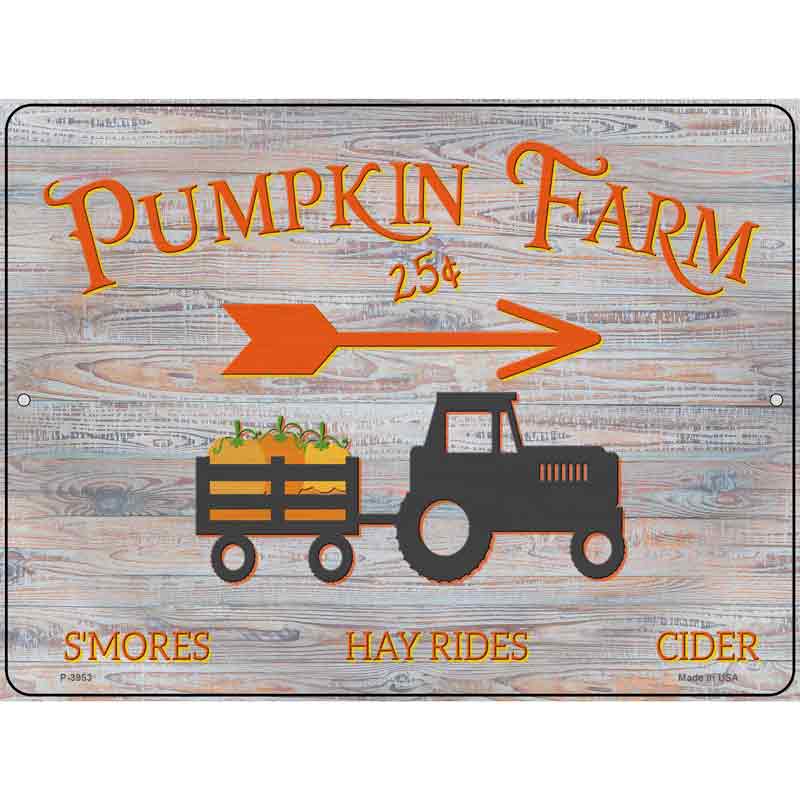 Pumpkin Farm Tractor Wholesale Novelty Metal Parking Sign
