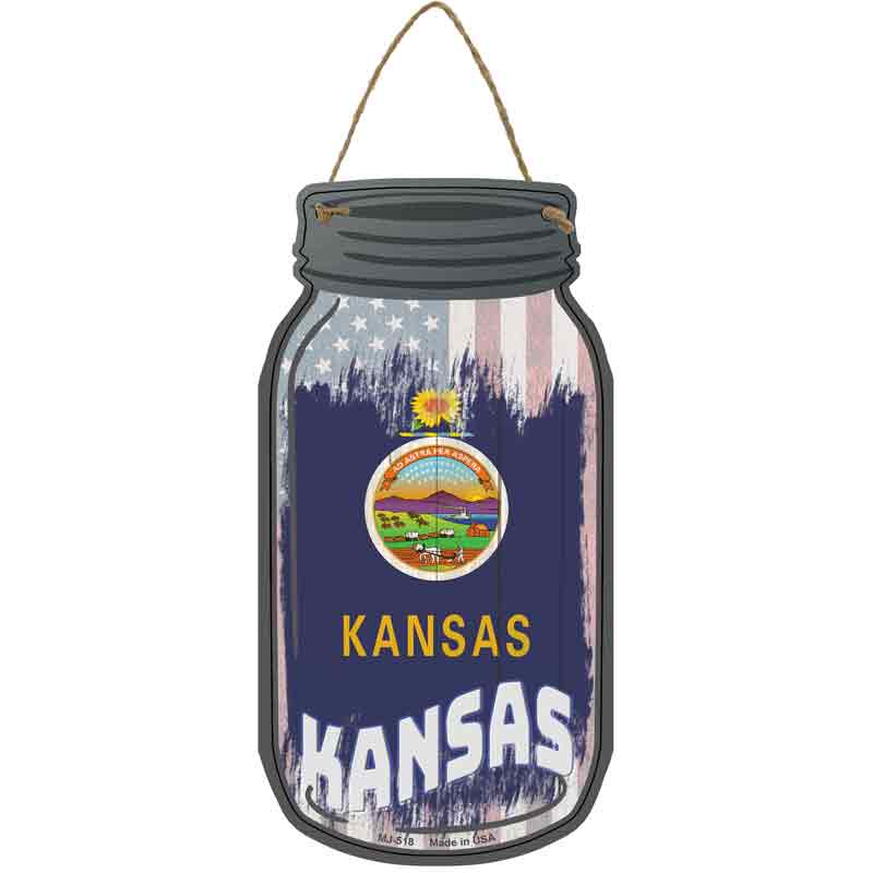 Kansas | USA FLAG Wholesale Novelty Metal Mason Jar Sign