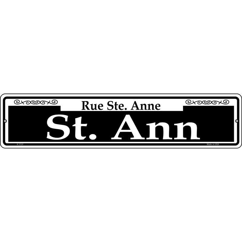 St. Ann Wholesale Novelty Small Metal Street Sign