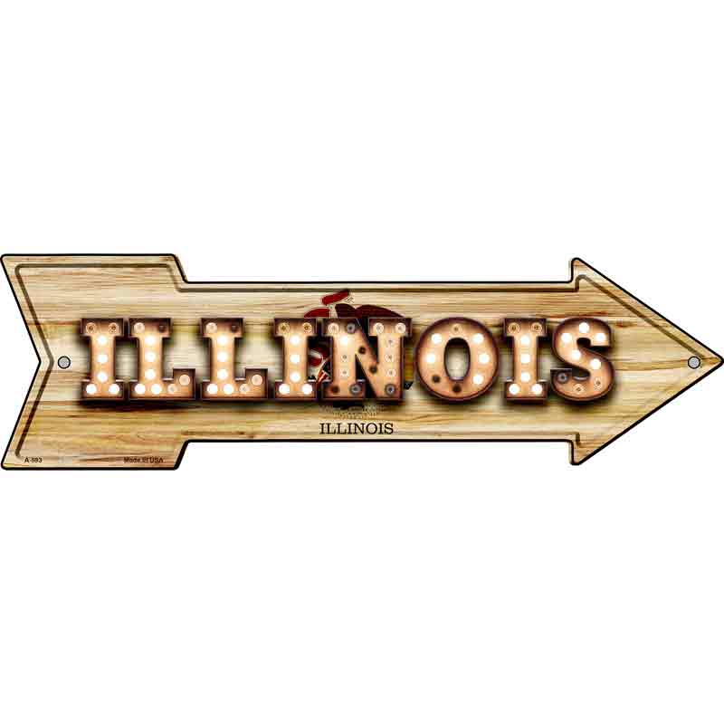 Illinois Bulb Lettering With State FLAG Wholesale Novelty Arrows