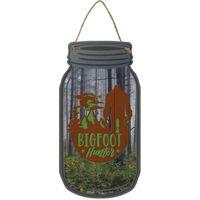 Bigfoot Hunter Wholesale Novelty Metal Mason Jar SIGN