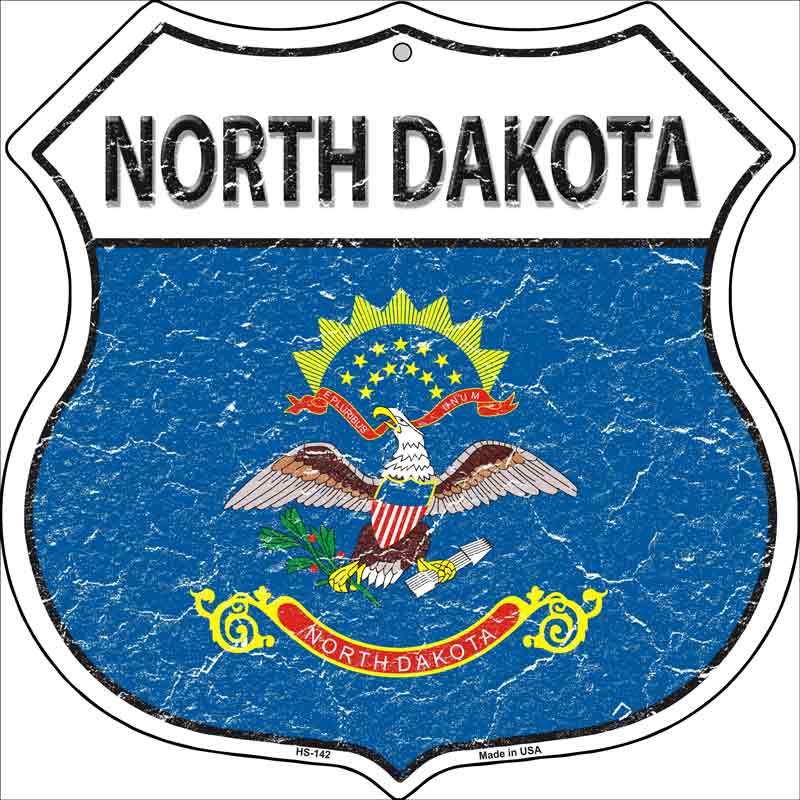 North Dakota State FLAG Highway Shield Wholesale Metal Sign