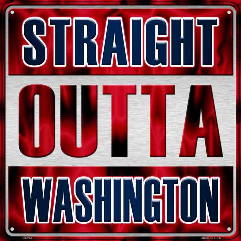 Straight Outta Washington Blue Wholesale Novelty Metal Square Sign