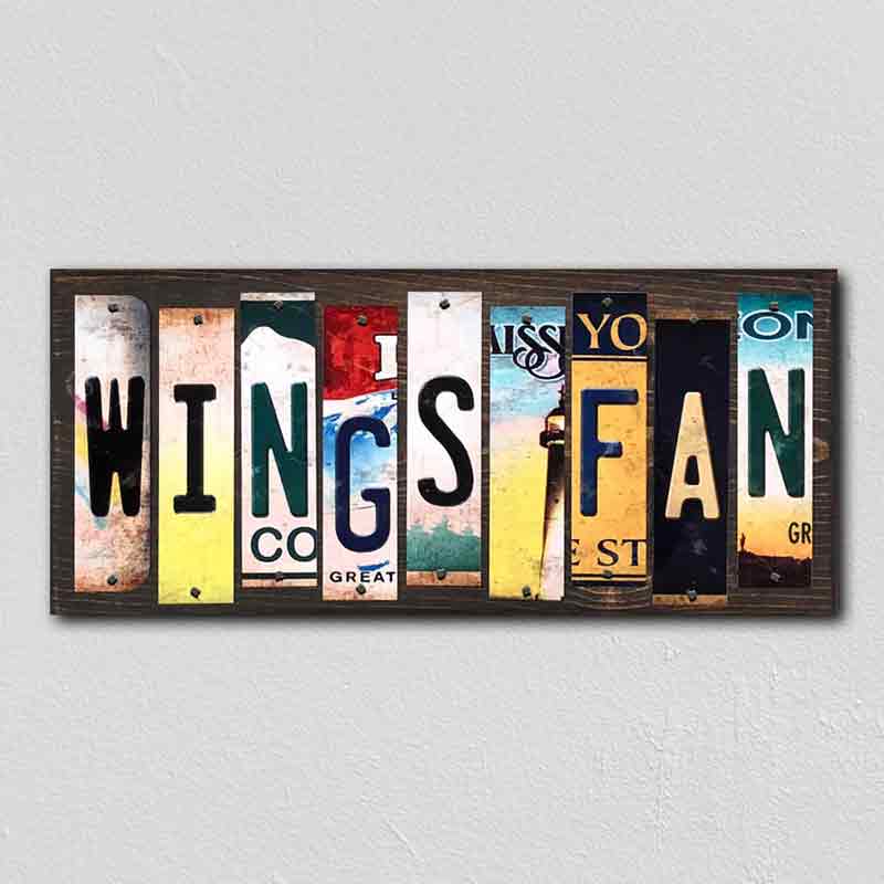 Wings Fan Wholesale Novelty License Plate Strips Wood Sign