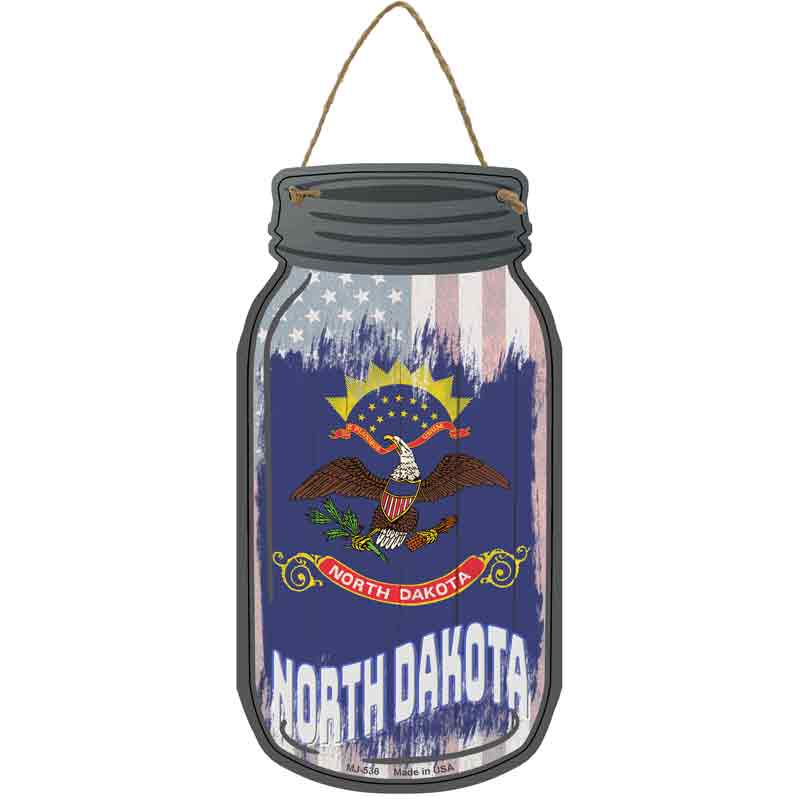 North Dakota | USA FLAG Wholesale Novelty Metal Mason Jar Sign