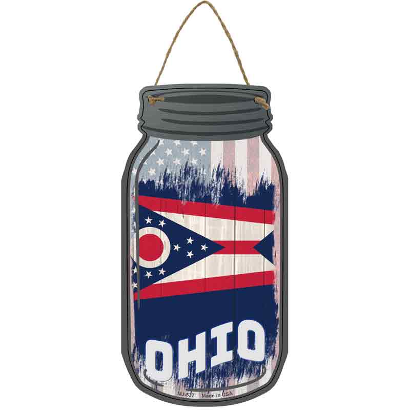 Ohio | USA FLAG Wholesale Novelty Metal Mason Jar Sign