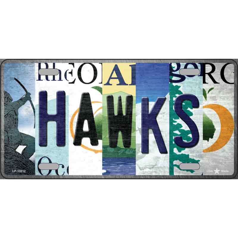 Hawks Strip Art Wholesale Novelty Metal License Plate Tag