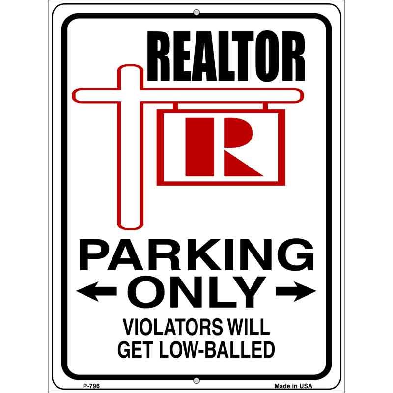 Realtor Parking Only Wholesale Metal Novelty Parking SIGN