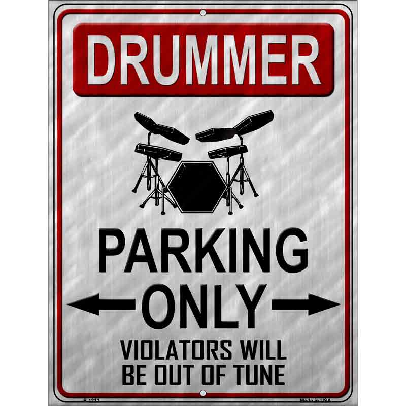 Drummer Parking Wholesale Metal Novelty Parking Sign