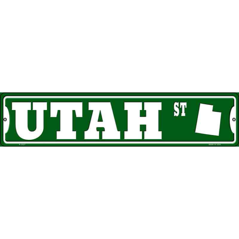 Utah St Silhouette Wholesale Novelty Small Metal Street SIGN
