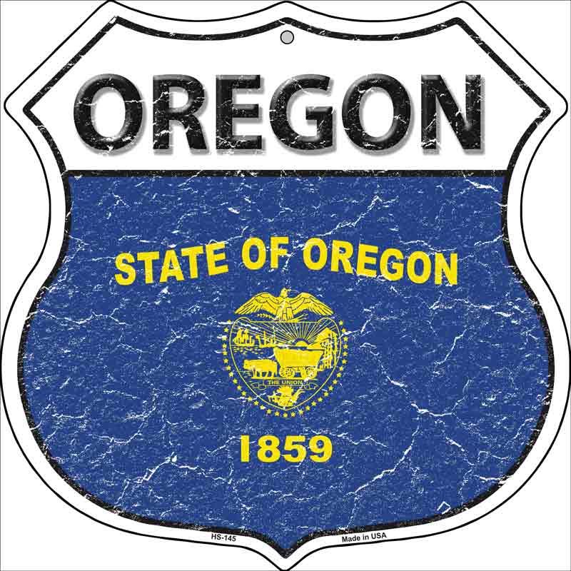 Oregon State FLAG Highway Shield Wholesale Metal Sign
