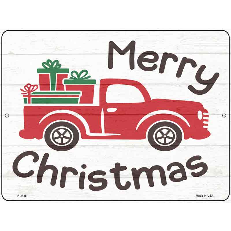 Merry CHRISTMAS Hauling Presents Wholesale Novelty Metal Parking Sign