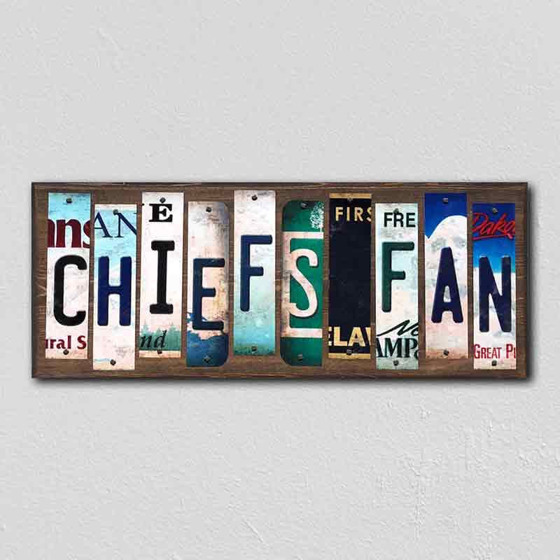 Chiefs FAN Wholesale Novelty License Plate Strips Wood Sign