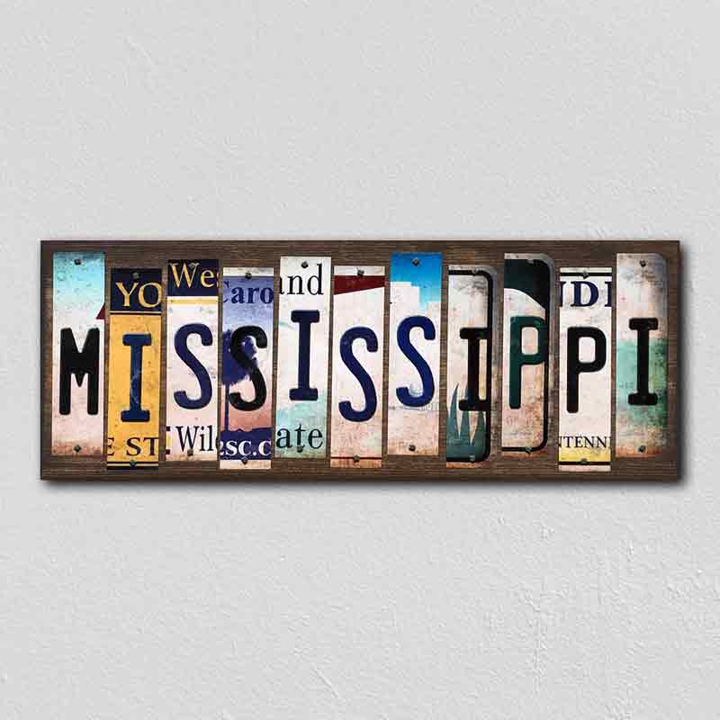 Mississippi Wholesale Novelty License Plate Strips Wood Sign
