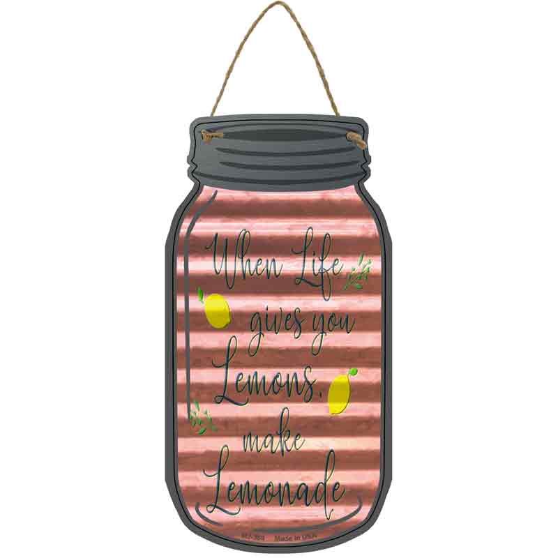 Life Gives You Lemons Corrugated Pink Wholesale Novelty Metal Mason Jar SIGN