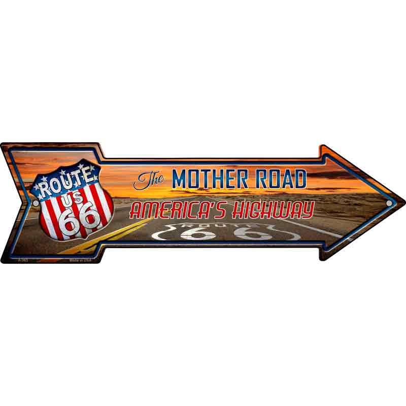ROUTE 66 With Sunset Wholesale Novelty Metal Arrow Sign