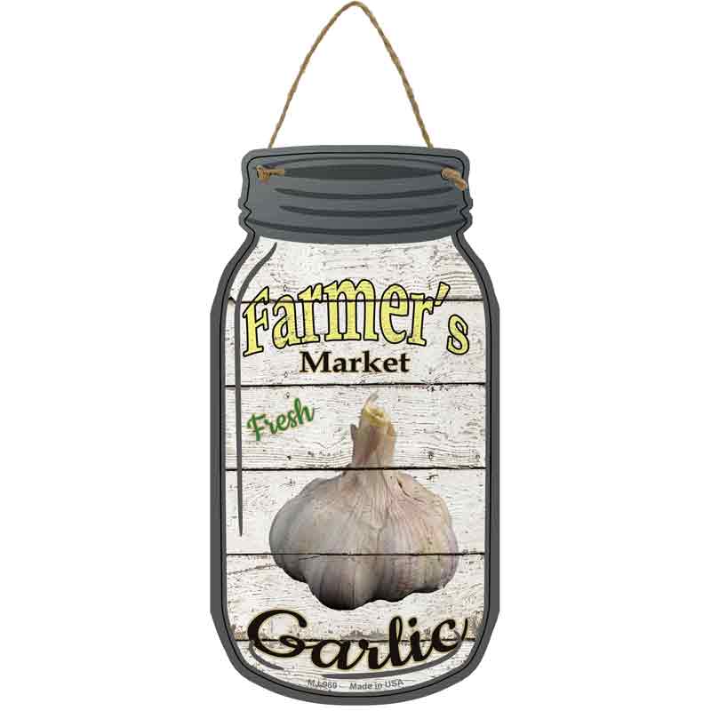 Garlic Farmers Market Wholesale Novelty Metal Mason Jar SIGN