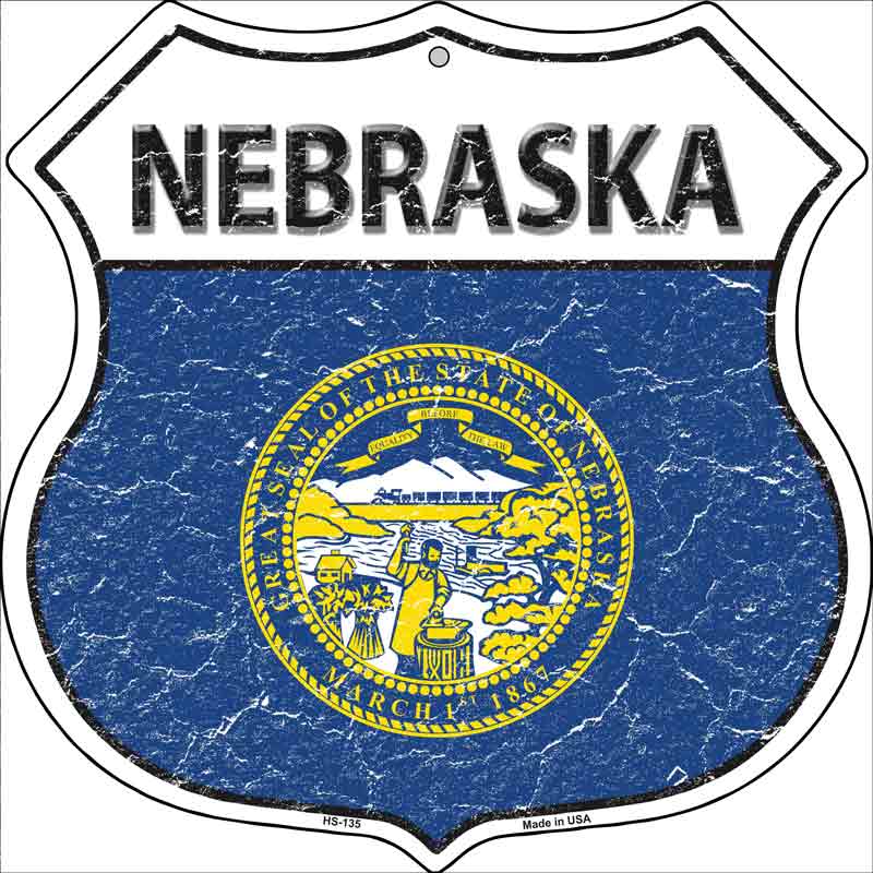 Nebraska State FLAG Highway Shield Wholesale Metal Sign