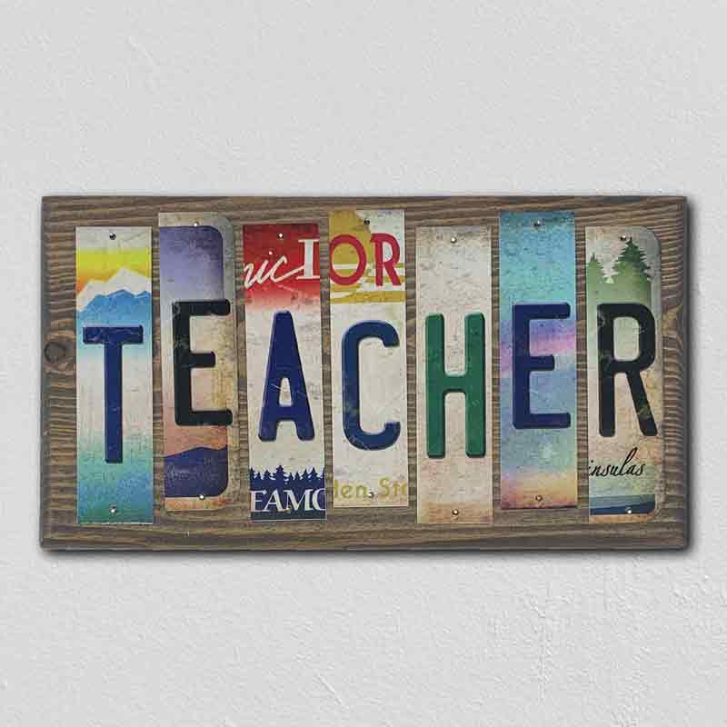 Teacher Wholesale Novelty License Plate Strips Wood Sign